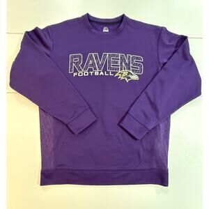 Balitmore Ravens Football Pullover Long Sleeve Sweatshirt Majestic Sz Large (46)